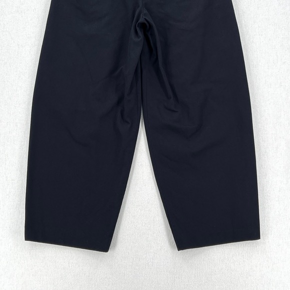 COS Pleated Barrel Leg Chino Pant Women 2 Navy Blue High Rise Crop Ankle Balloon - Picture 12 of 14